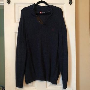 Men’s collared sweater navy medium